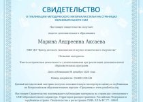 Достижения, подтверждающие эффективность образовательной программы Аксаевой М.А.