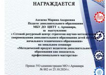 Достижения, подтверждающие эффективность образовательной программы Аксаевой М.А.
