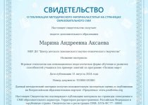Достижения, подтверждающие эффективность образовательной программы Аксаевой М.А.